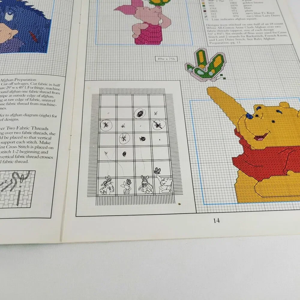 Vintage Disney Home Winnie The Pooh Baby Cross Stitch Pattern Book 3125 Y2K 90s